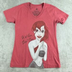 Disney Top Womens Large Red Little Mermaid Ariel Wet Hair Dont Care V Neck